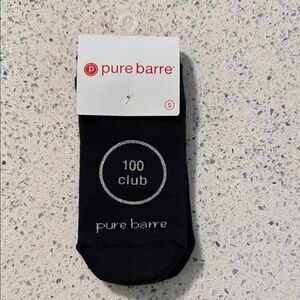 Pure Barre Black and Silver Club Socks